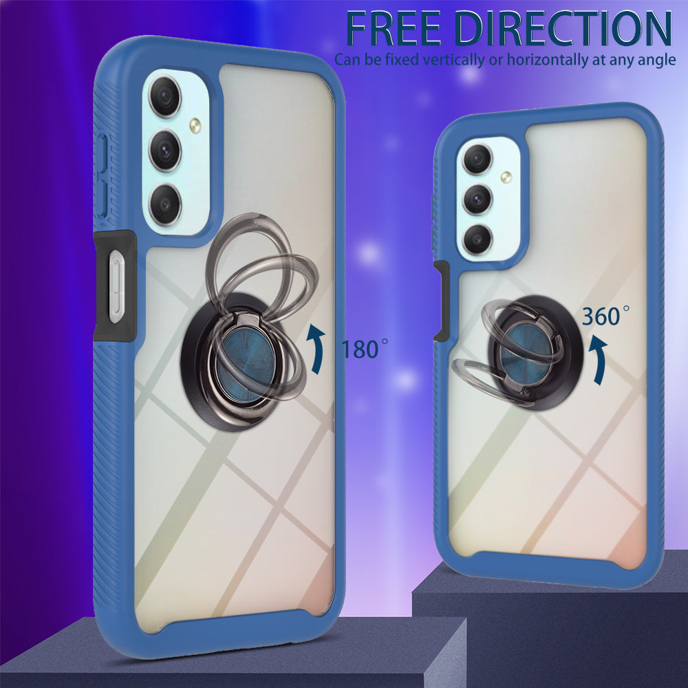 YB PC Series-5 for Samsung Galaxy A24 4G Clear Protective Case PC TPU Ring Kickstand Phone Cover YB PC Series-5 for Samsung Galaxy A24 4G Clear Protective Case PC TPU Ring Kickstand Phone Cover
